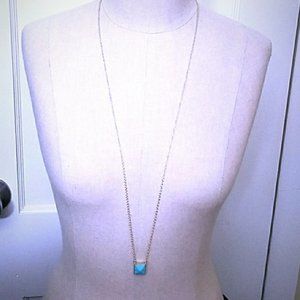 Long Turquoise & Gold Necklace